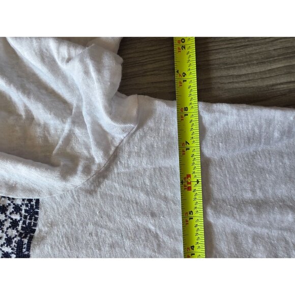 Garnet Hill Embroidered White Linen Top Size S - Picture 8 of 8
